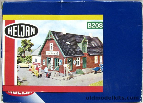 Heljan HO General Store / Kobmand Grocery Store - with Upgrade Resin Chimney - HO Scale, B208 plastic model kit